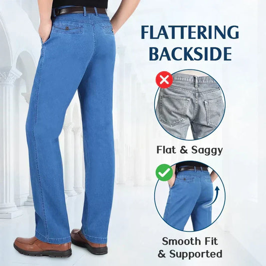 🔥Vroča prodaja - 49 % POPUST🔥Moške kavbojke z visokim pasom in ravnim krojem