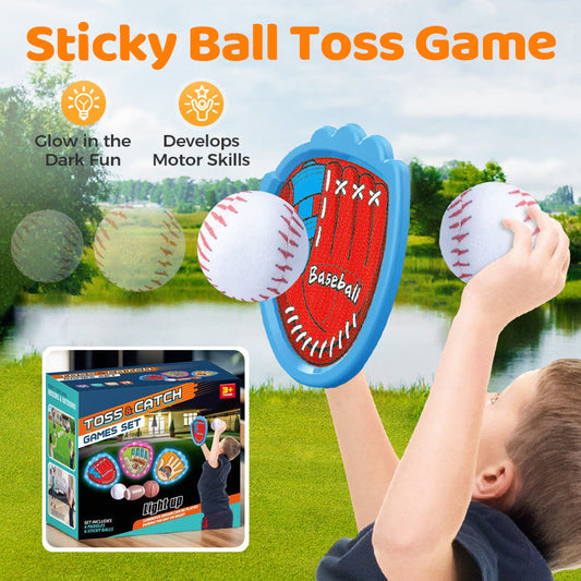 Otroška svetleča se lepljiva žoga za metanje - zabava na prostem za družino in zabave